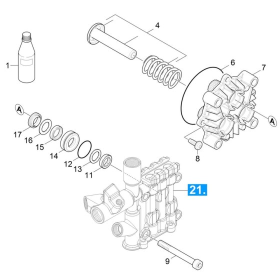 Piston Assembly for Karcher HDS 6-12 C Pressure Washer