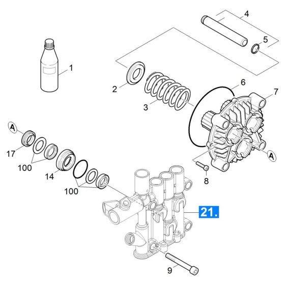 Piston Assembly for Karcher HDS 6-14-4 CX Pressure Washer