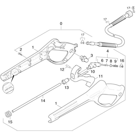 Hand Trigger Gun Assembly for Karcher K 855 HSL Plus Pressure Washer
