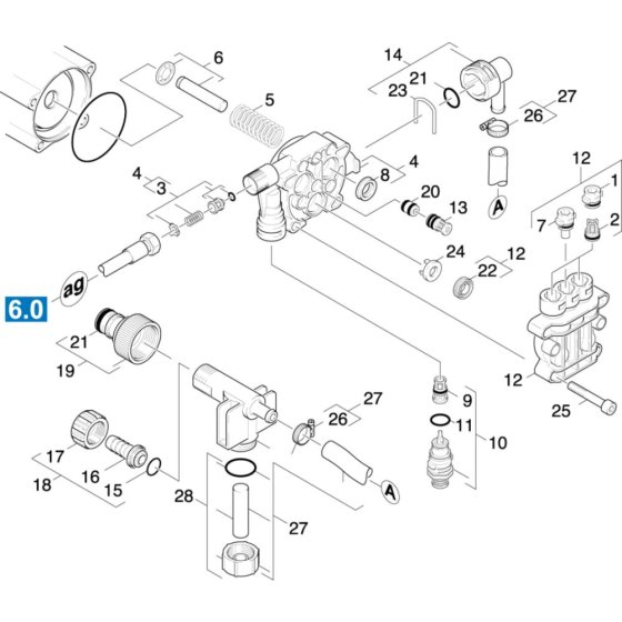 Cylinder Head Assembly for Karcher K B802 C Pressure Washer