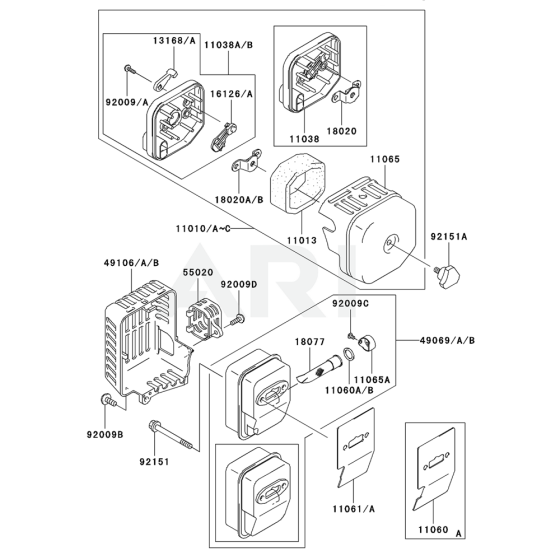 Air Filter & Muffler for KBL23A