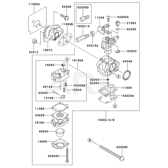 Carburettor for Kawasaki KBL26A