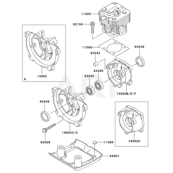 Cylinder/Crankcase for KBL26A
