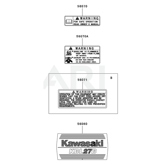 Kawasaki KBL27B Label