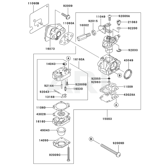 Carburettor for KBL34A