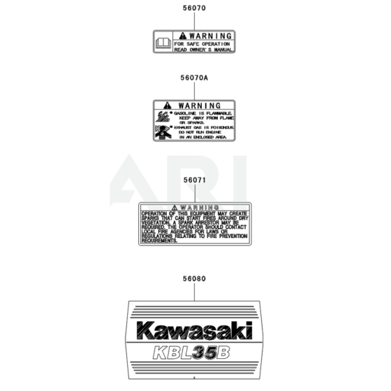 Kawasaki KBL35B Label
