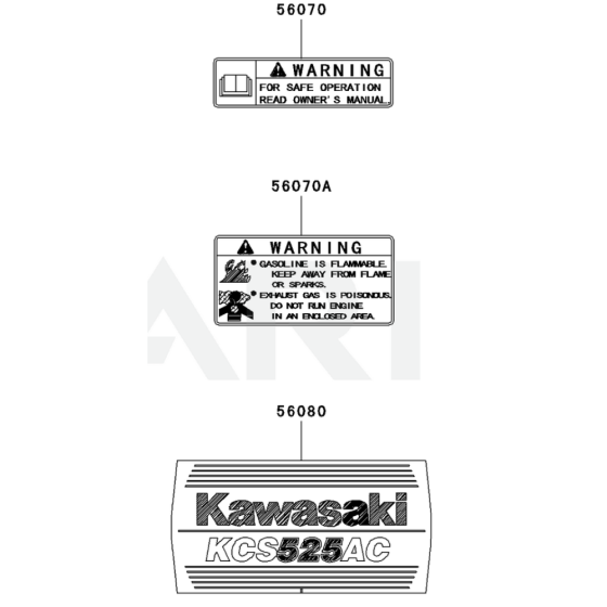 Kawasaki KCS525AC Label