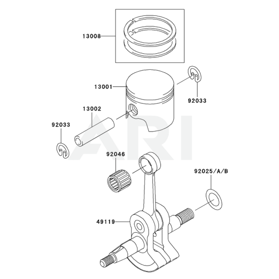 Piston/Crankshaft for KEL26A