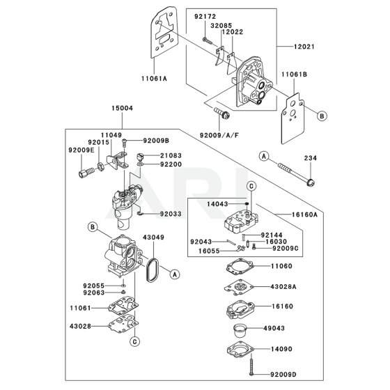 Carburettor for Kawasaki KGT27B