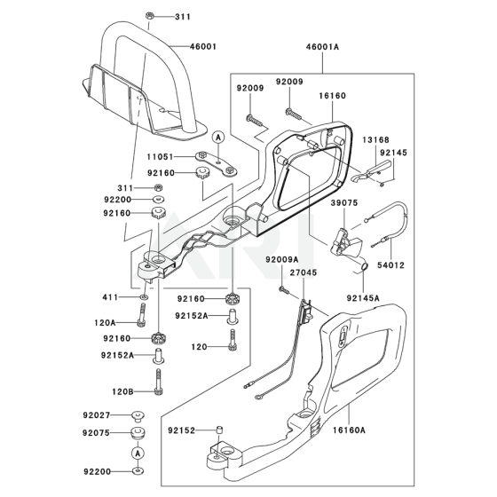 Pipe, Handle & Guard for KHD600B