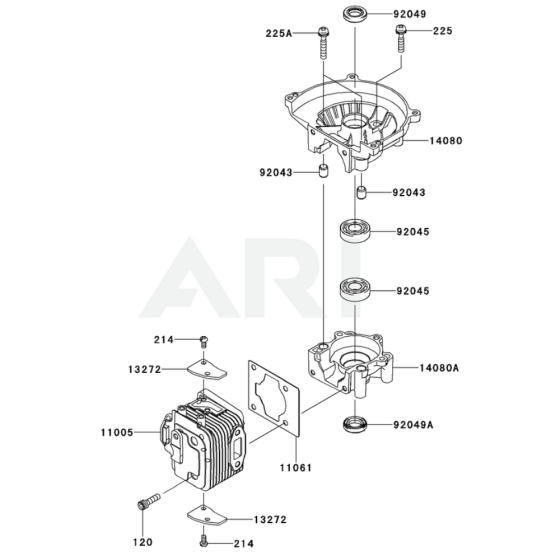 Cylinder & Crankcase for KHDS600A