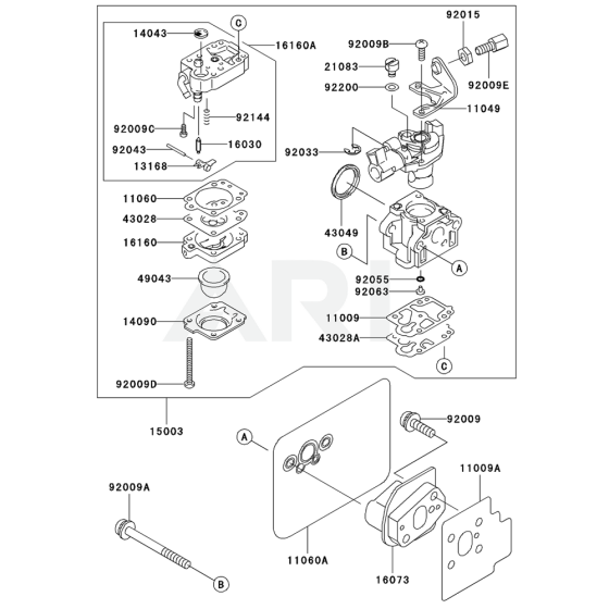 Carburettor for Kawasaki KHS1100A