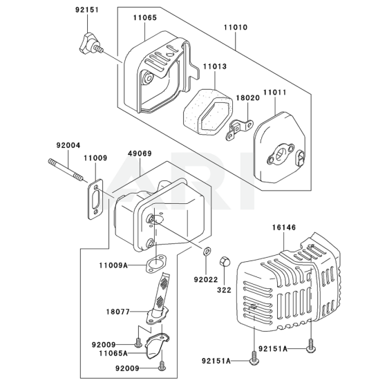 Air Filter & Muffler for KHS750A