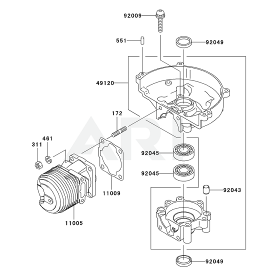 Cylinder/Crankcase for KHS750A