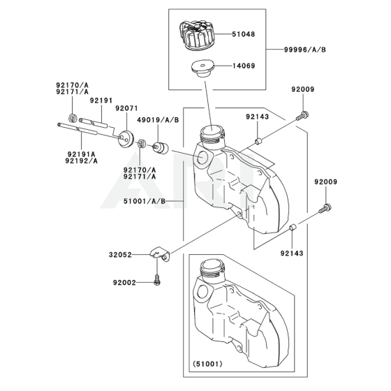Fuel Tank & Valve for KHS750B