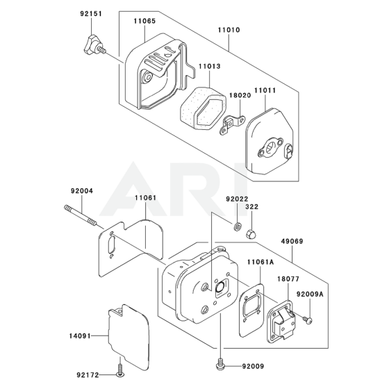 Air Filter & Muffler for KHS750BC