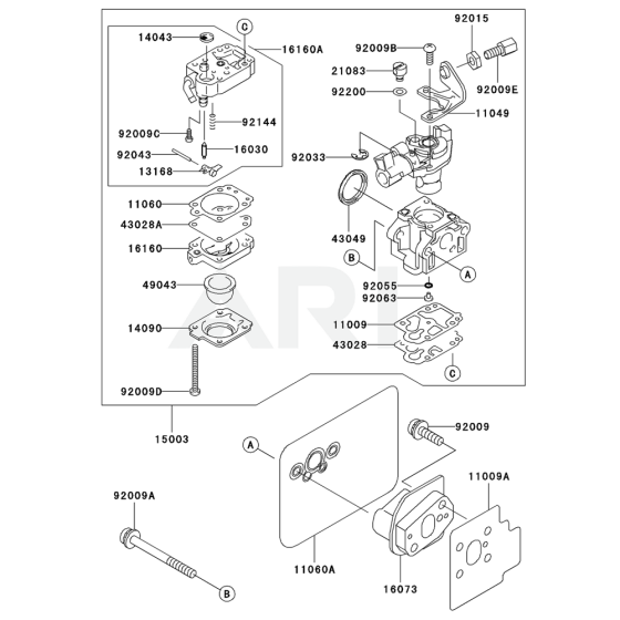 Carburettor for Kawasaki KHT750SC