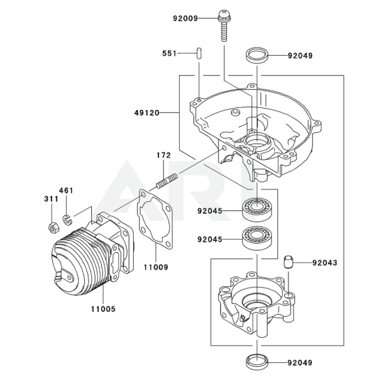 Cylinder / Crankcase for KHT750SC