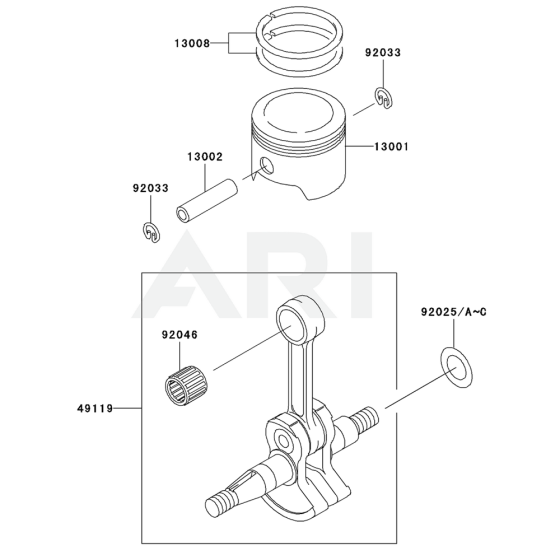 Piston/Crankshaft for KRB400A