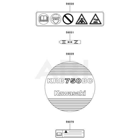 Kawasaki KRB750BC Blower Label