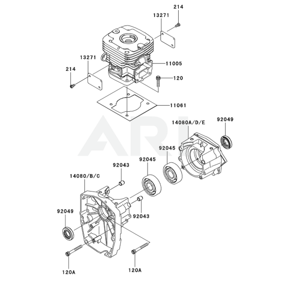 Cylinder / Crankcase for KRB750BC