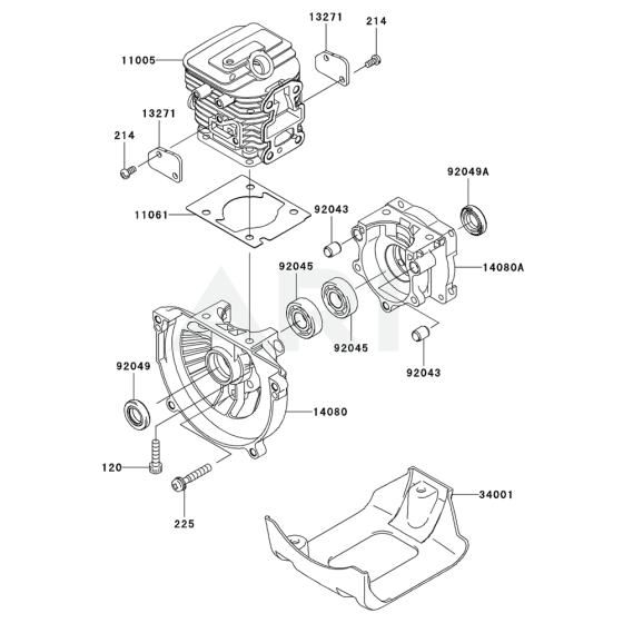 Cylinder/Crankcase for KTF27A