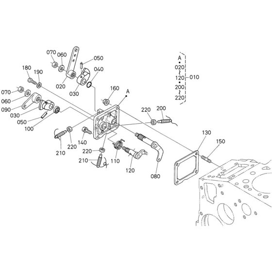 Speed Control Plate Assembly for Kubota D1005-E4B Engine