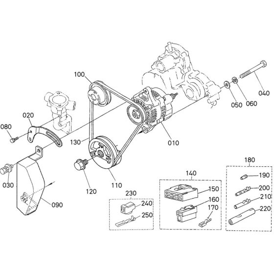 Pulley Assembly for Kubota D1005-E4B Engine