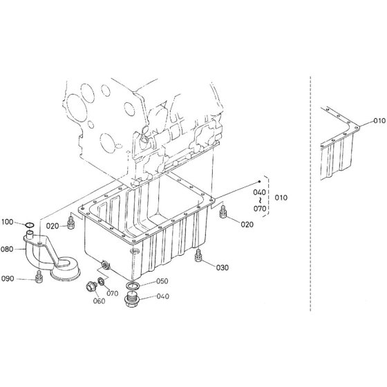 Oil Pan Assembly for Kubota D1105-BG2 Engine