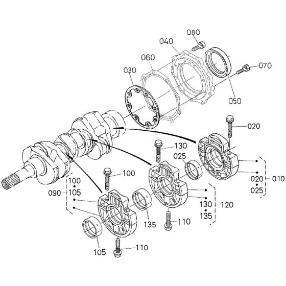 Main Bearing Case Assembly for Kubota D1105-BG2 Engine