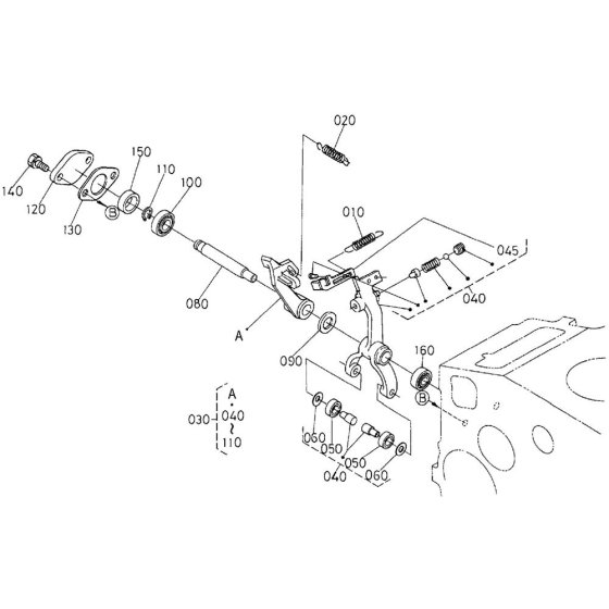 Governor Assembly for Kubota D1105-E2-BG Engine