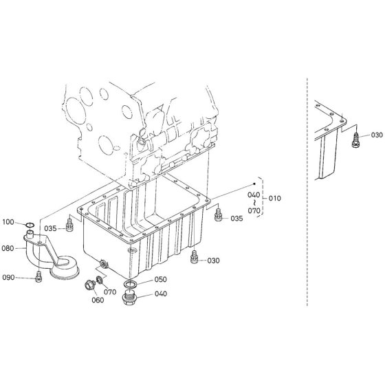 Oil Pan Assembly for Kubota D1105-E2-BG Engine