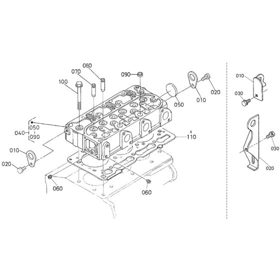 Cylinder Head Assembly for Kubota D1105-E2-BG Engine