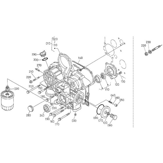 Gear Case Assembly for Kubota D1105-E2-BG Engine