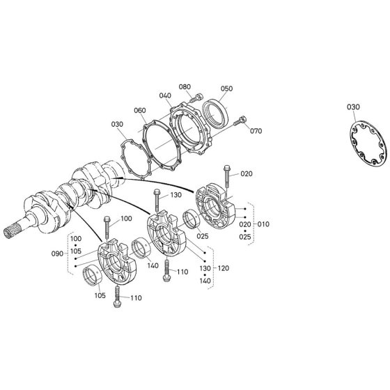 Main Bearing Case Assembly for Kubota D1105-T-E2B Engine