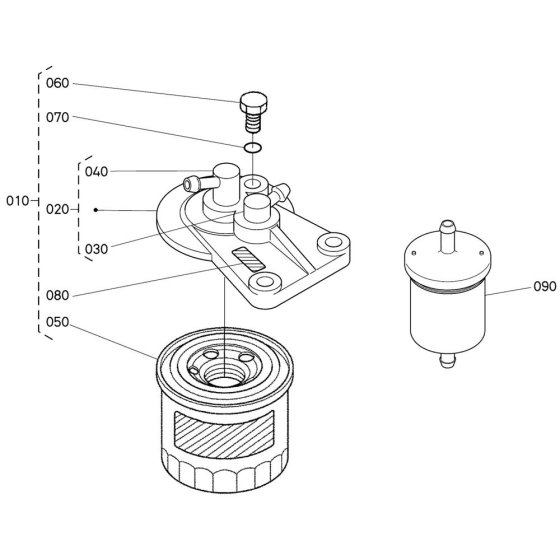 Fuel Filter Assembly for Kubota D1703-M-DI-E4B Engine