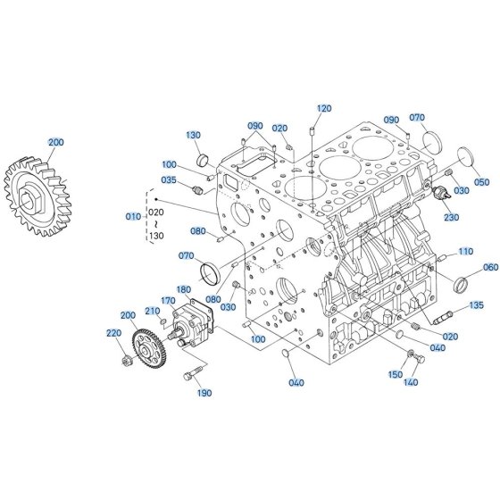 Crankcase Assembly for Kubota D1703-M-E3B Engine