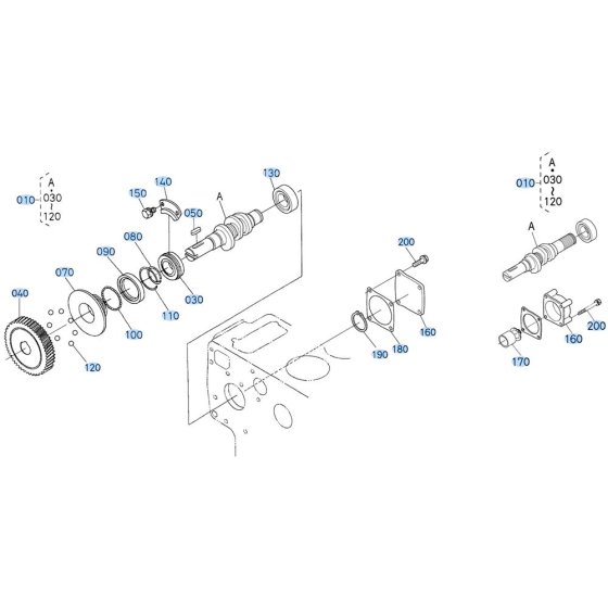 Fuel Camshaft Assembly for Kubota D1703-M-E3B Engine