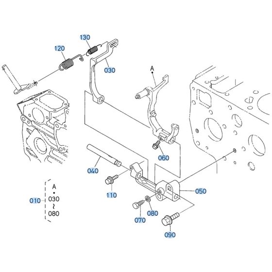 Governor Assembly for Kubota D1703-M-E3B Engine