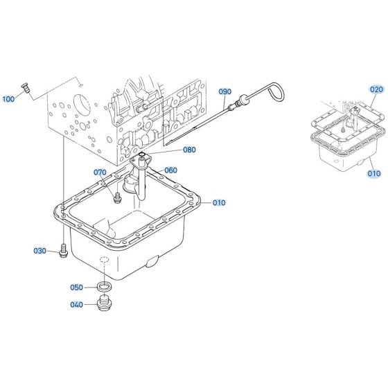 Oil Pan Assembly for Kubota D1703-M-E3B Engine