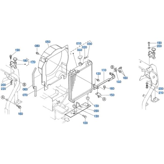 Radiator Assembly for Kubota D1703-M-E3B Engine
