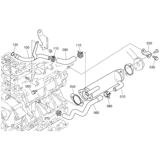 EGR Cooler Assembly for Kubota D1803-CR-T-E5 Engine