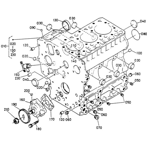 Crankcase Assembly for Kubota D722-BBS Engine