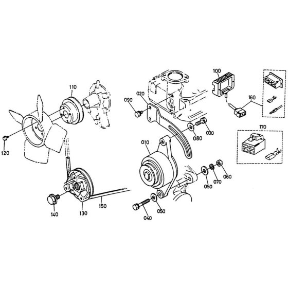 Pulley Assembly for Kubota D722-BBS Engine