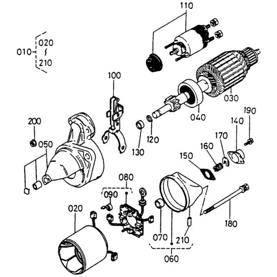 Starter Assembly for Kubota D722-BBS Engine