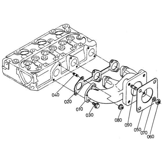 Exhaust Manifold Assembly for Kubota D722-BBS Engine