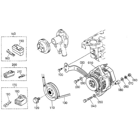 Pulley Assembly for Kubota D782-EB Engine
