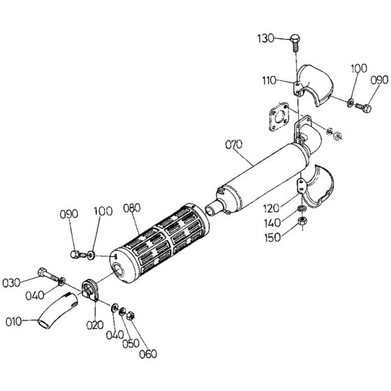 Muffler Assembly for Kubota D782-EB Engine