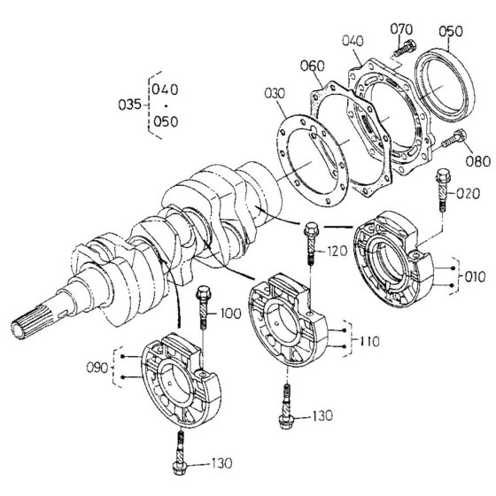 Main Bearing Case Assembly for Kubota D782-EB Engine