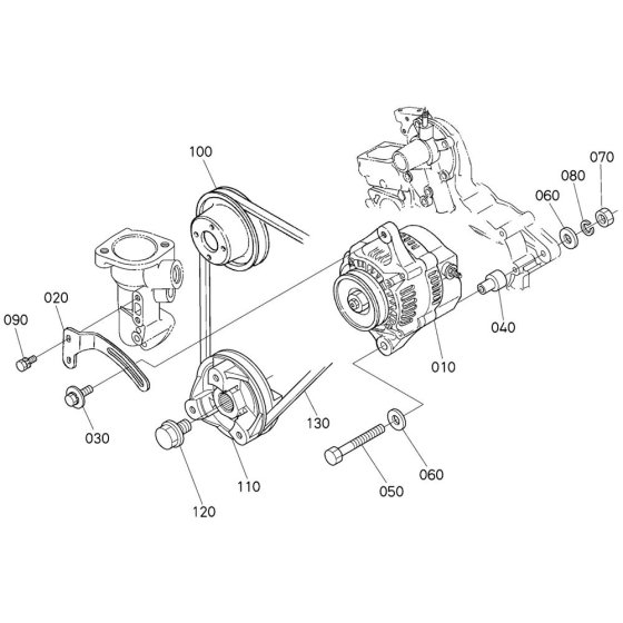Pulley Assembly for Kubota D902-E4B Engine